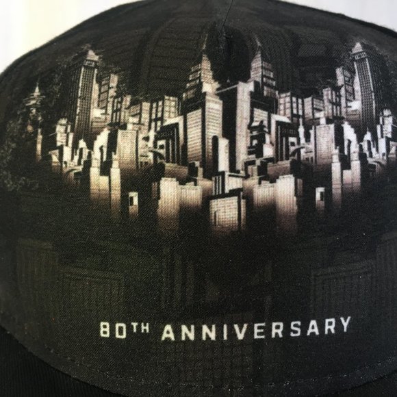 Batman 80th Anniversary Ball Baseball Hat Cap Black Youth DC Comics Gotham City - Picture 5 of 14